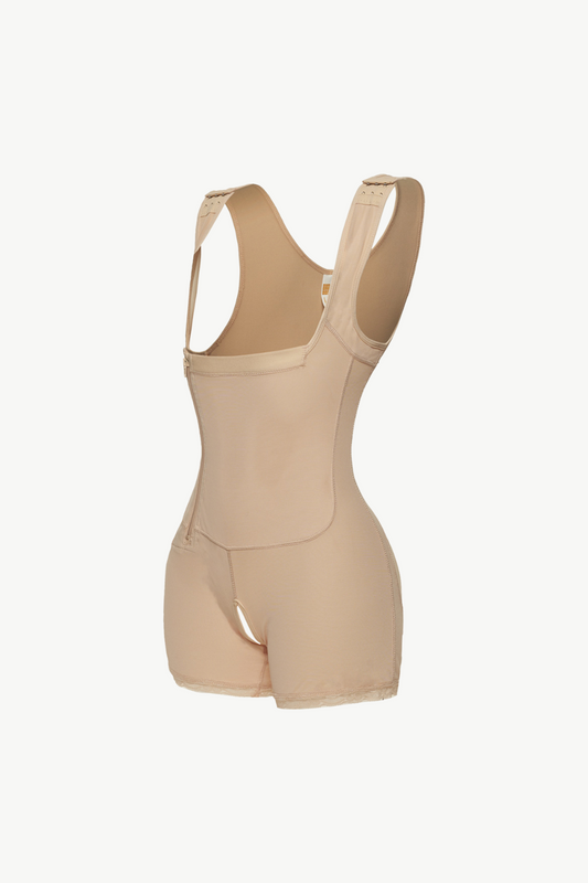 Full Size Side Zip Up Wide Strap Shapewear